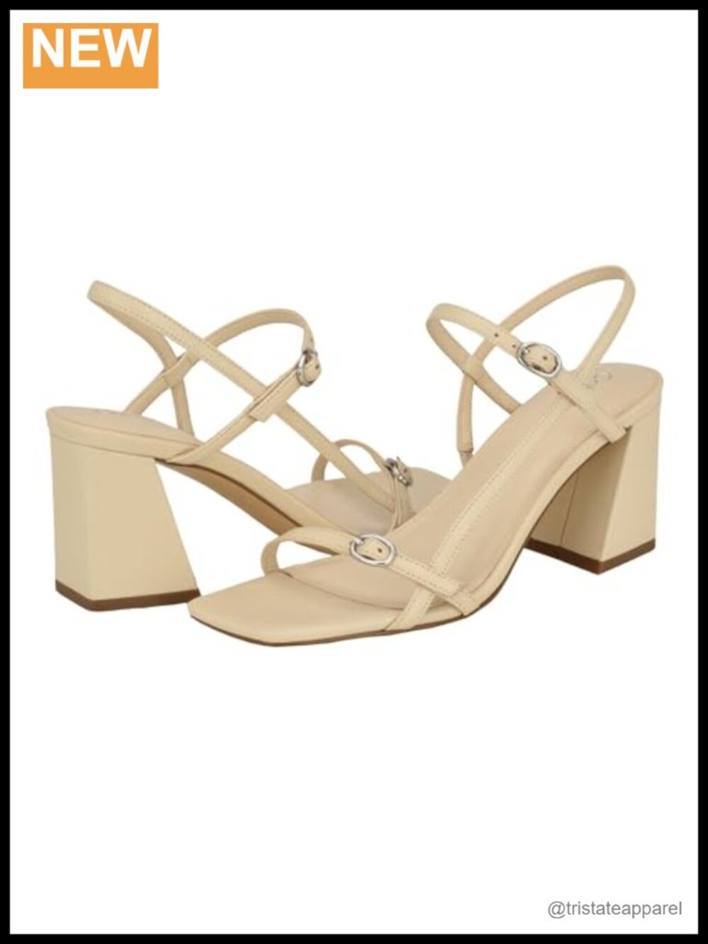 Calvin Klein Linella Heeled Slingback Sandals with Square Toe